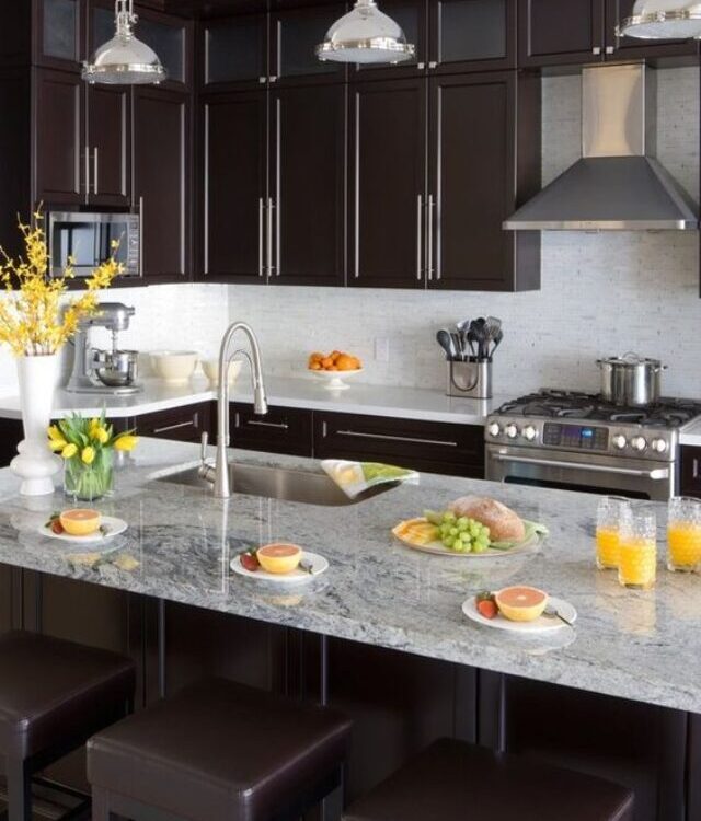 White Granites Countertops and Flooring Ideas